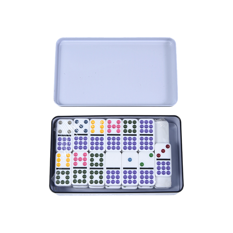 Precyzyjne domino w blaszanym pudełku Color Dot Double Nine