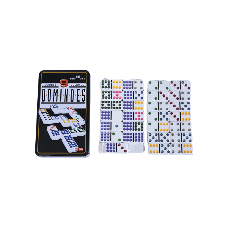 Precyzyjne domino w blaszanym pudełku Color Dot Double Nine