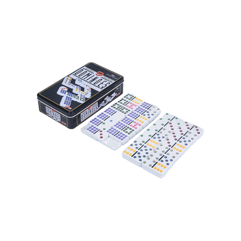Precyzyjne domino w blaszanym pudełku Color Dot Double Nine