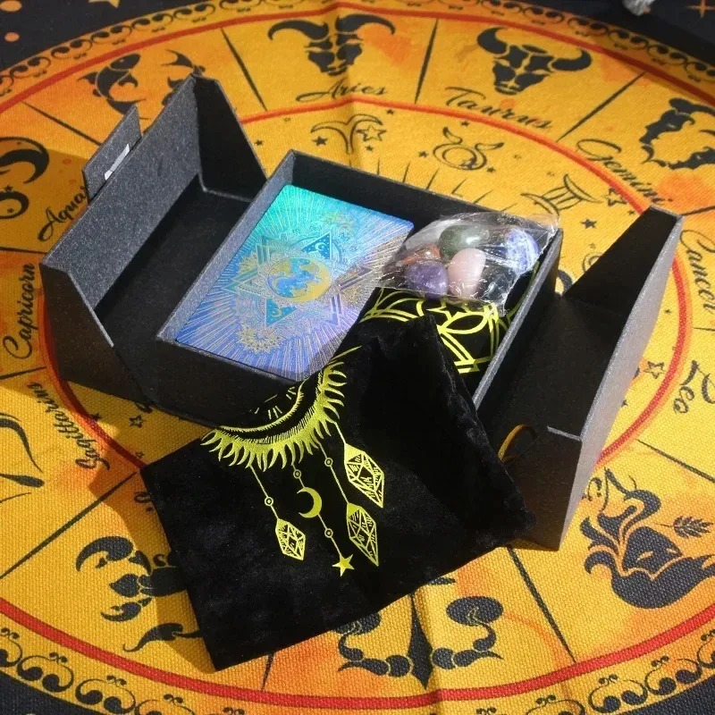 Edycja kolekcjonerska z motywem zodiaku — zestaw tarota i kryształów Mystic's Treasure