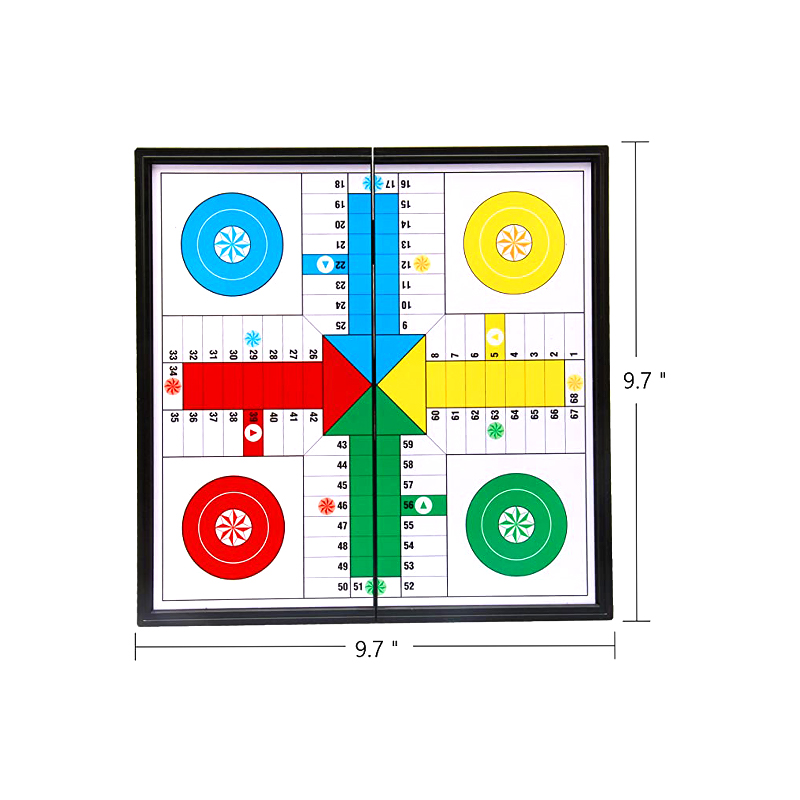 Przenośna magnetyczna gra planszowa z kostkami i kawałkami. Klasyczny zestaw gier Ludo