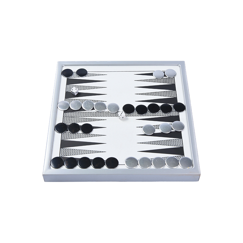 Wysokiej jakości aluminiowy zestaw do backgammona – nowoczesna edycja stołowa