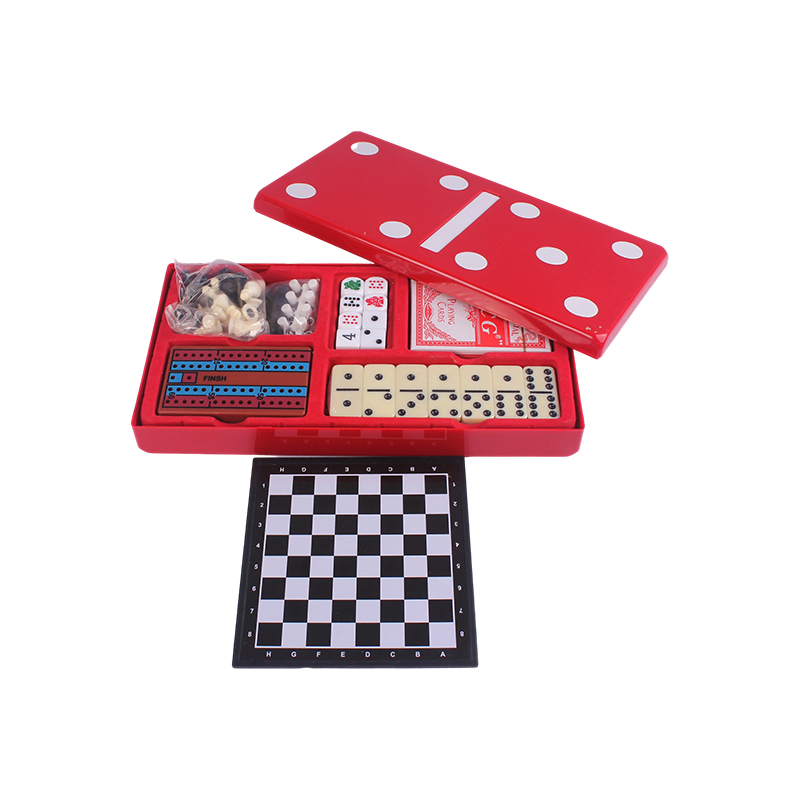 Red Polka-Dot Edition – klasyczny zestaw domino i cribbage